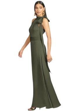 NWT SACHIN + BABI Sleeveless Tie Neck Maxi Dress Gown Size 14